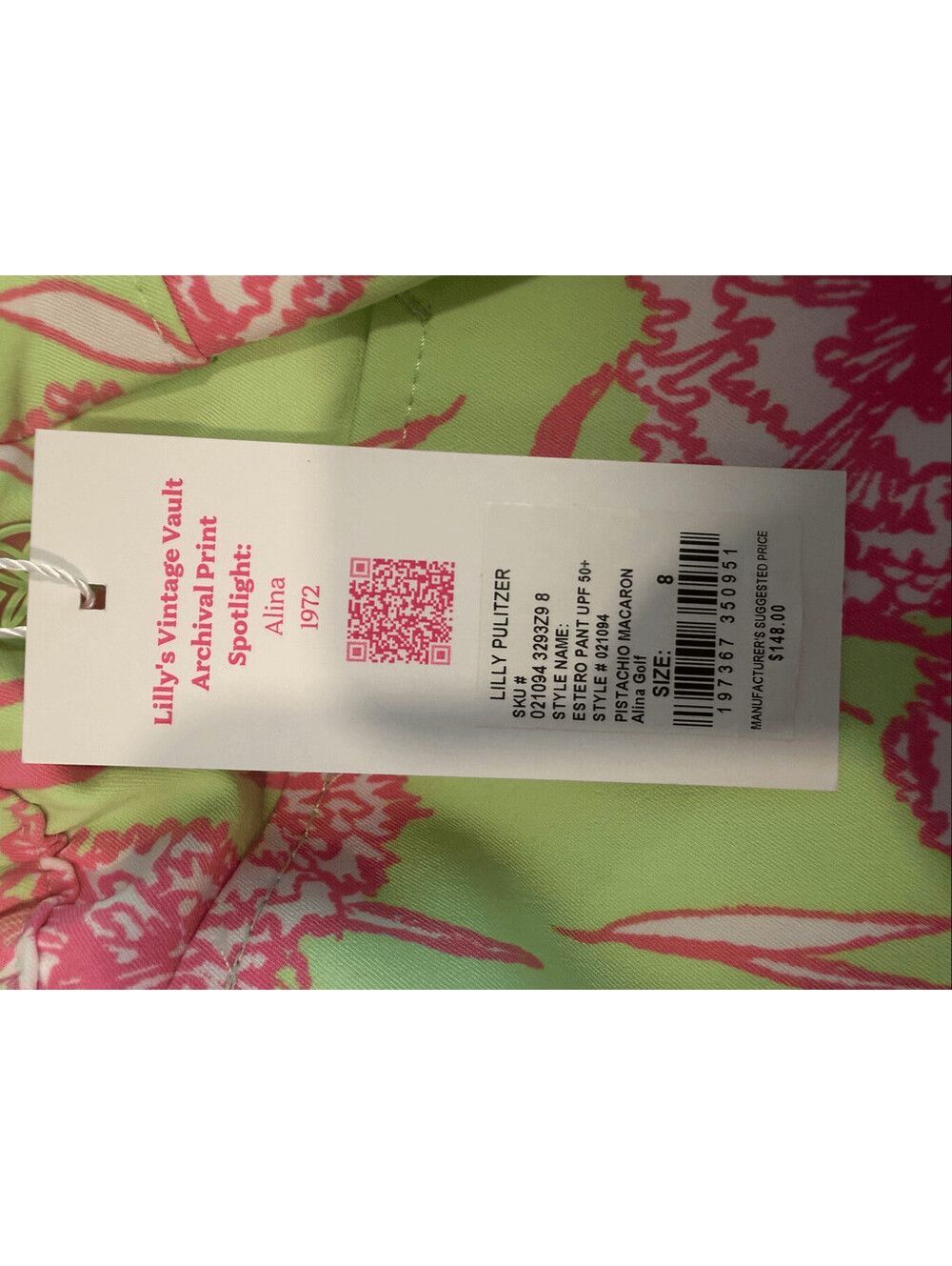 Lilly Pulitzer Estero Luxletic Golf Pants, Size 8, Pistachio - Picture 6 of 10